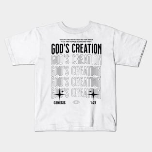 God Creation (Black) Kids T-Shirt